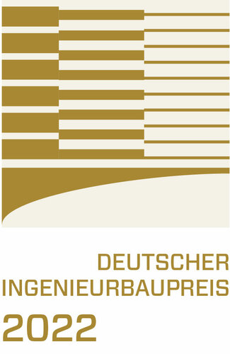 Logo "Deutscher Ingenieurbaupreis 2022" (Quelle: BIngK) Logo_Schrift_Gold_2022_rgb.jpg