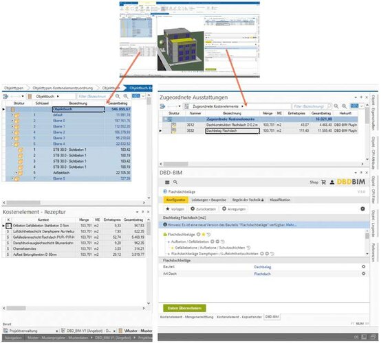 Aktuelle Version von RIB iTWO 5D mit DBD-BIM Elements.