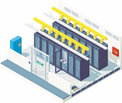 Schematischer Aufbau einer „Data Hall“