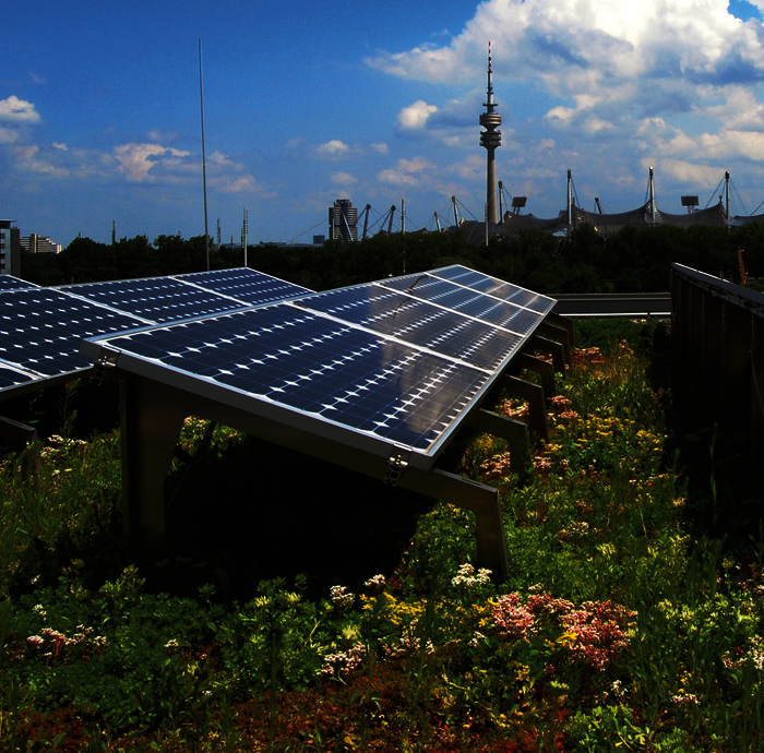 Kombination von Grün und Solar