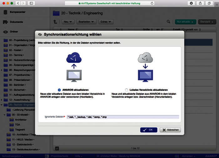 Komfortabler Austausch von Teilmodellen mit AWARO-Sync