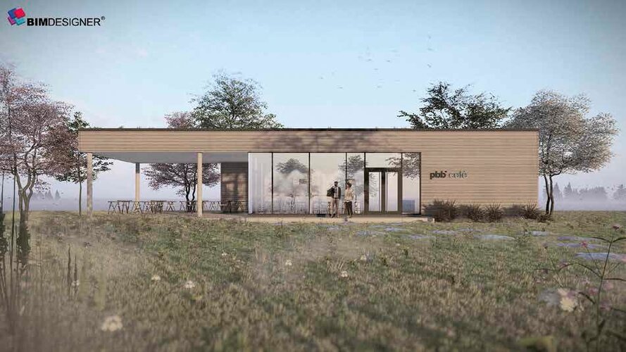 pbb-Cafe im 3D-BIM-Modell.