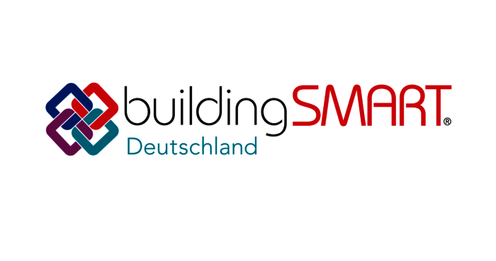 Logo Schriftzug buildingSMART Deutschland auf weißem Grund