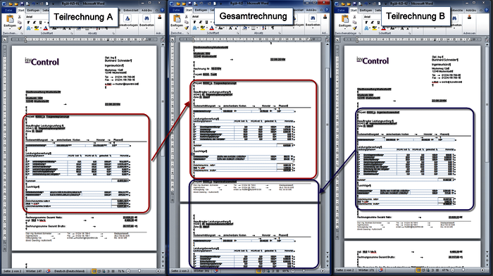 Projektübergreifende Rechnungsstellung