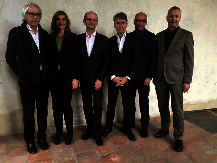 Das BDA-Präsidium 2017 (v. l.): Erwien Wachter, Elke Reichel, Heiner Farwick, Kai Koch, Christian Schmitz, Florian Boge. Nicht im Bild: Susanne Wartzeck.