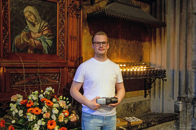 Jannik Eiserfey, Student des Studiengangs Smart Building Engineering (SBE) der FH Aachen in Aachener Dom