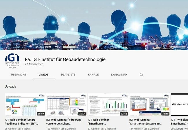 Screenshot des IGT-YouTube-Kanals