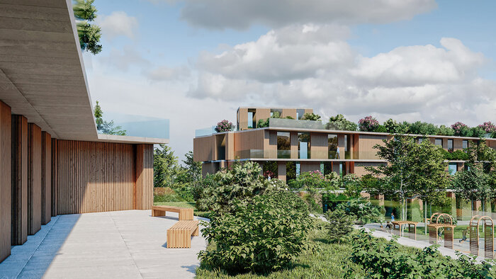 Architectural 3D Image of a modern university campus