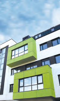 Das „Austrotherm Designelement“ ist ein Fertigelement für eine architektonisch vielseitige, sichere und schnelle Gestaltung von Feinputzfassaden.