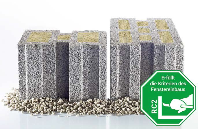 Neben guten bauphysikalischen Werten in Sachen Wärme- und Schallschutz sorgen KLB-Leichtbetonsteine ebenso für hohen Einbruchschutz.