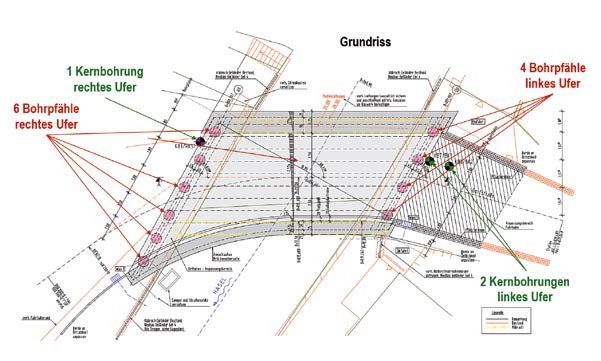 Systemabmessungen und Lageplan der WIB-Brücke
