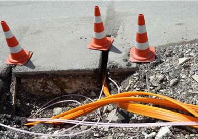 Baustellen Foto vom Glasfaserausbau 