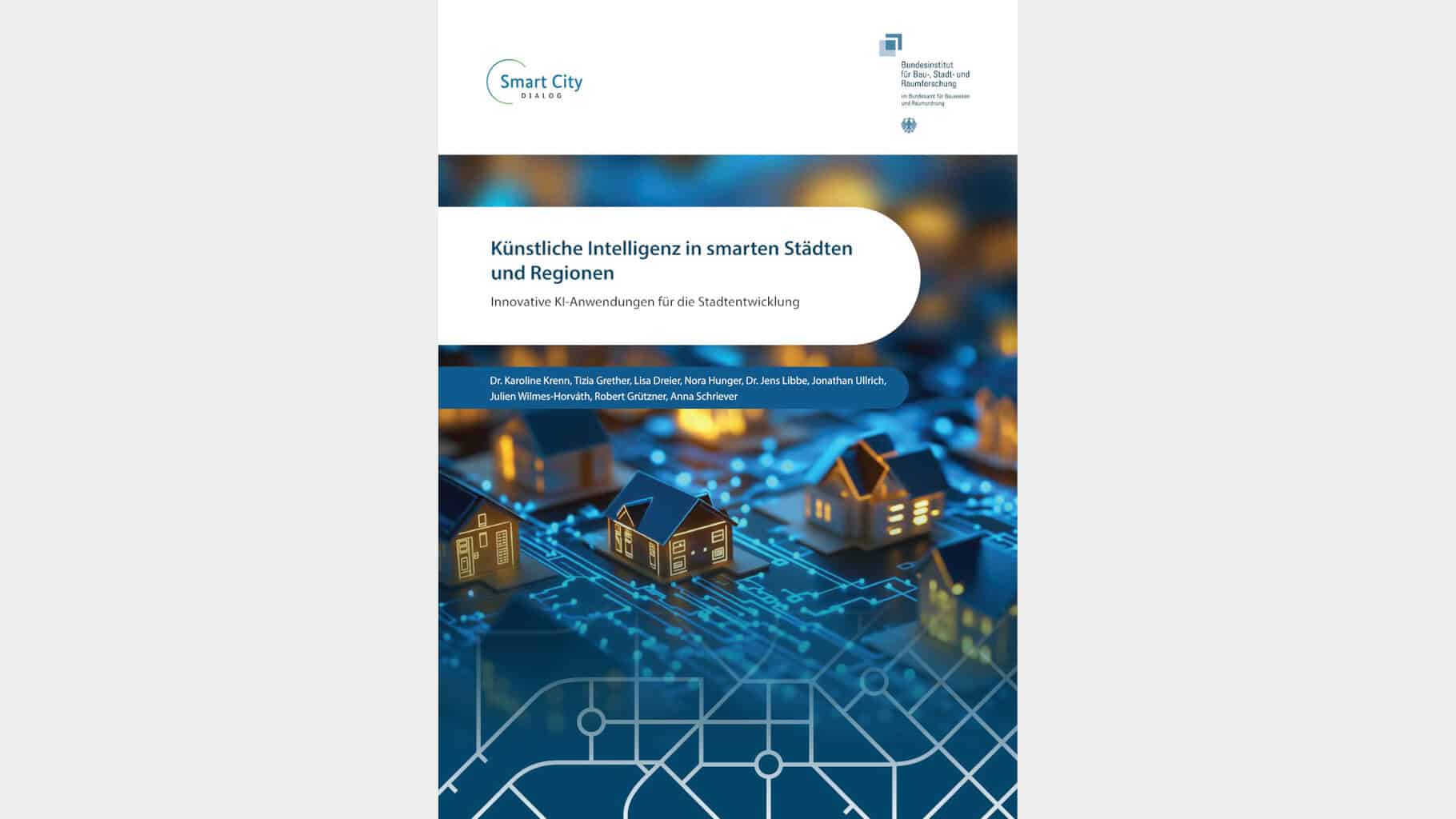 Cover der Studie „Künstliche Intelligenz in smarten Städten und Regionen“ © Deutsches Institut für Urbanistik / Bundesinstitut für Bau-, Stadt- und Raumforschung
