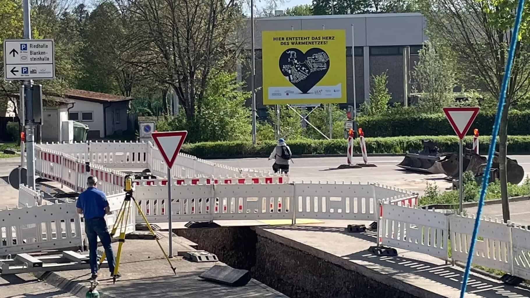 Ausbau des Wärmenetzes in Steinheim: Baustelle am Wellarium © Stadtverwaltung Steinheim an der Murr