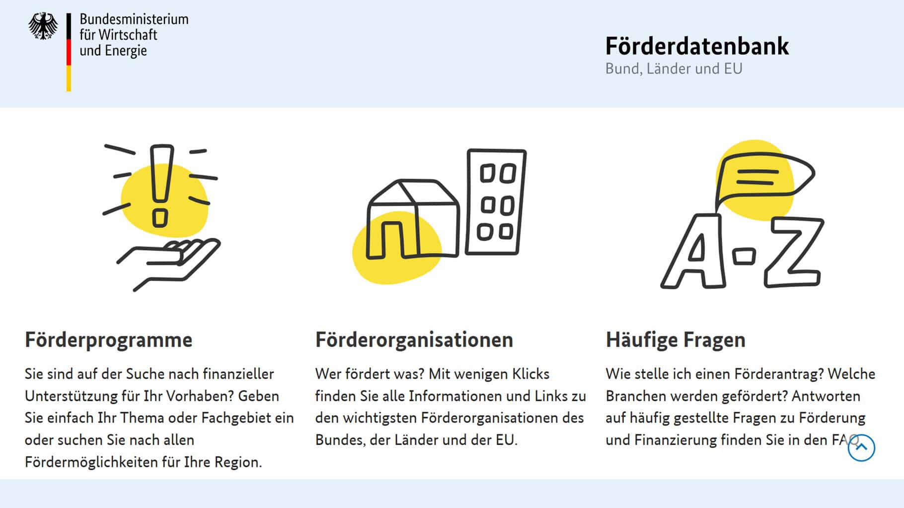 Förderdatenbank des Bundes über Förderprogramme des Bundes, der Länder und der Europäischen Union © BMWE