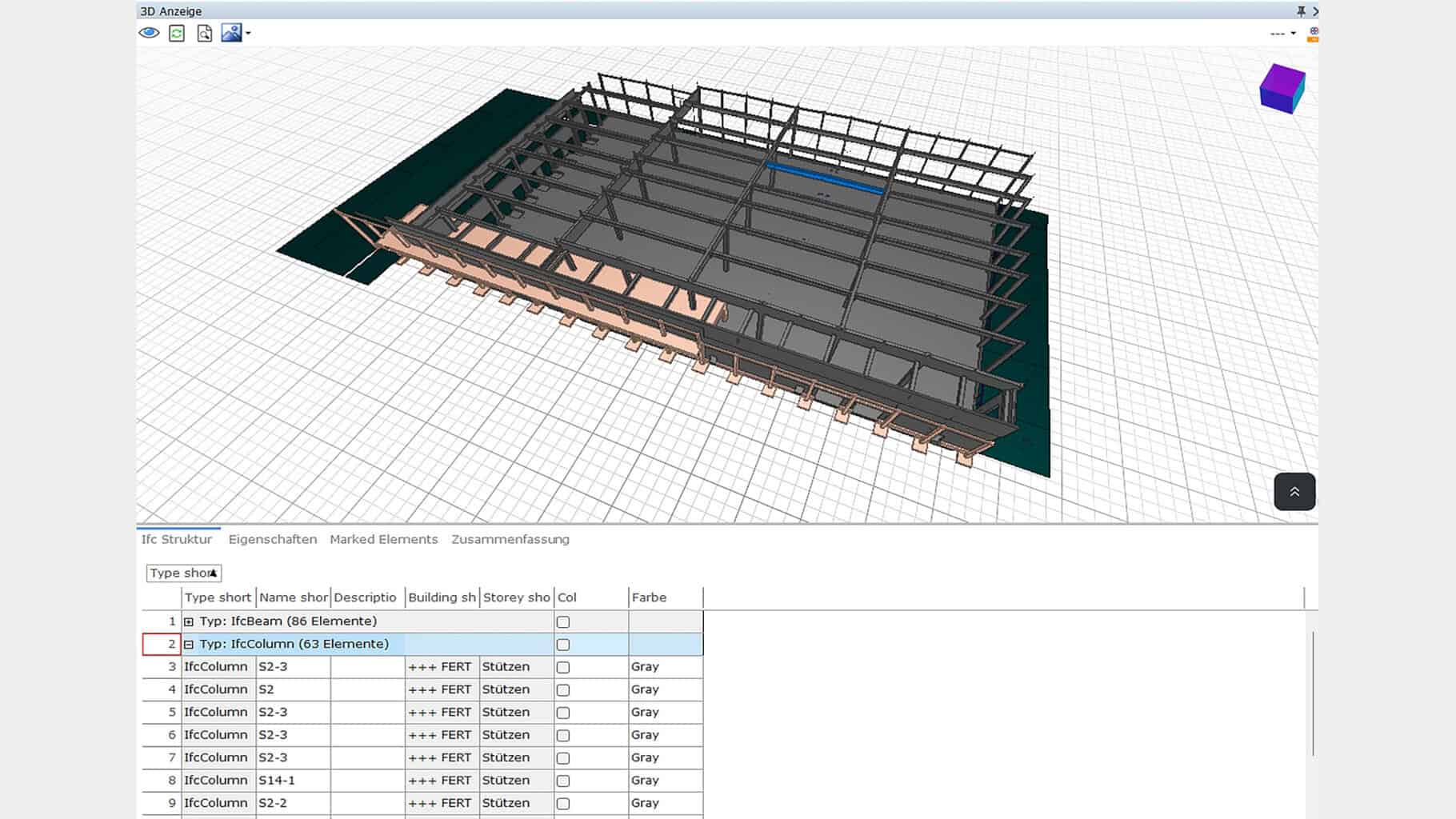 In der 3D-Anzeige lassen sich Struktur und Eigenschaften aller Bauteile einsehen. © Softbauware GmbH