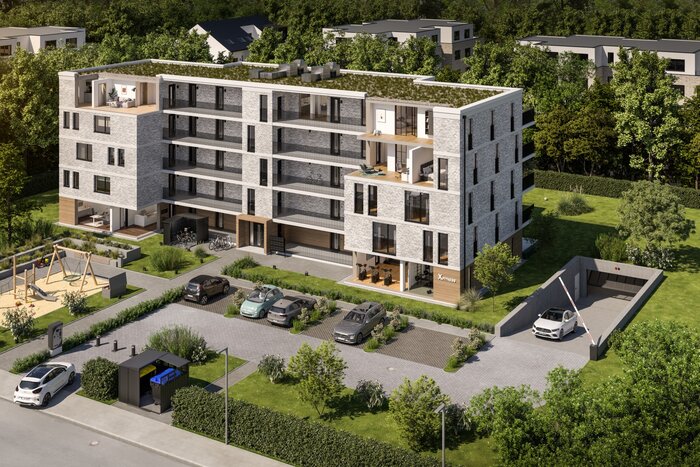 In gemischt genutzten Gebäduen kommen unterschiedlichste Bauelemente zum Einsatz – sowohl im Außenbereich, an der Fassade als auch im Inneren des Gebäudes.© Hörmann