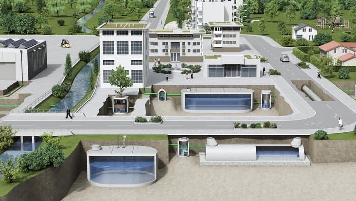 Mall-Lösungen für den Umgang mit Regenwasser gibt es für die Anforderungen im industriellen