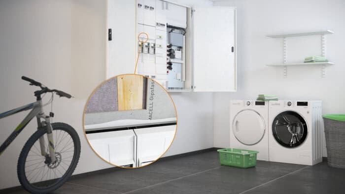 fermacell® Gipsfaserplatten erfüllen bereits mit einer Dicke von ≥ 10 mm die höchste Lichtbogenfestigkeitseinstufung © James Hardie Europe GmbH