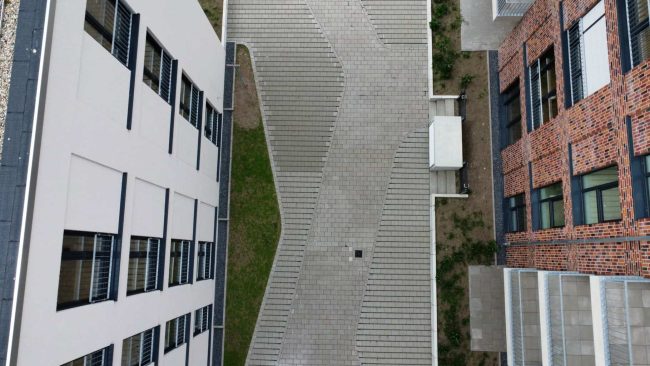 Drei schlüsselfertige Punkthäuser auf einer gemeinsamen Tiefgarage errichtet Porr Hochbau West in Paderborn als Generalunternehmer. © PORR