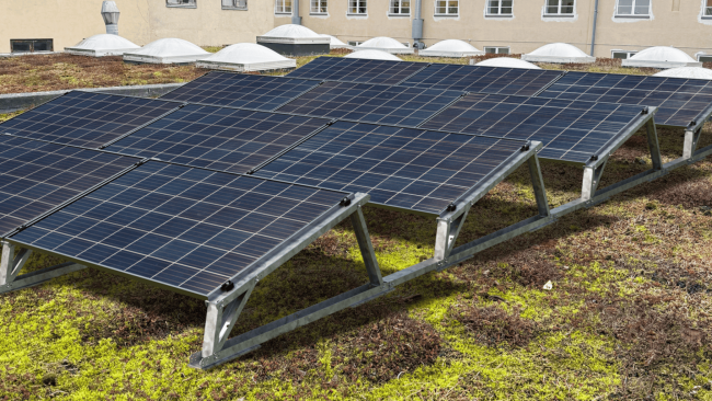 Das neue Gründach-Montagesystem Triton Flora für die Kombination von Begrünung und PV-Anlage. © T.Werk GmbH