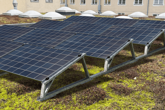 Das neue Gründach-Montagesystem Triton Flora für die Kombination von Begrünung und PV-Anlage. © T.Werk GmbH