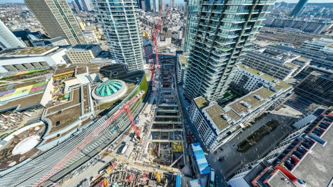 Die neue U‑Bahn‑Station Güterplatz der Frankfurter Linie U5 wird Schritt für Schritt sichtbar. © PORR