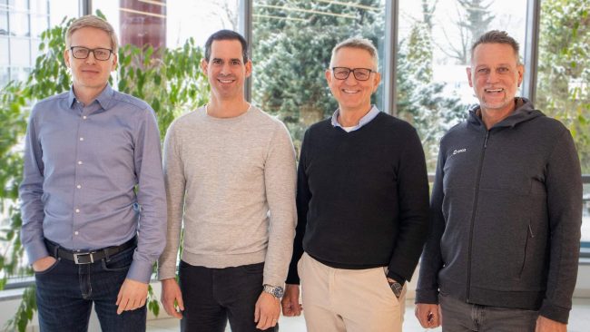 Gemeinsam für vernetzte Softwarelösungen im Bauwesen – das Führungsteam der Orca Group: (v.l.n.r.) Jörg Dersch (CPO), Matthias Werner (CFO), Manfred Scholz (CEO), Christian Menk (CTPO). © ORCA Software GmbH