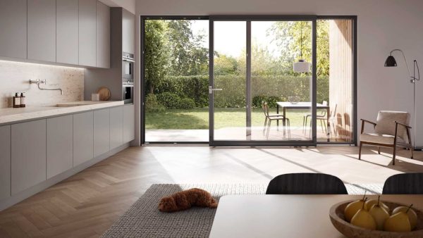 Großformatige Elemente sind beim Wohn- und Objektbau derzeit im Trend. primePort bietet hier eine Lösung für eine einfache Handhabung. © Winkhaus