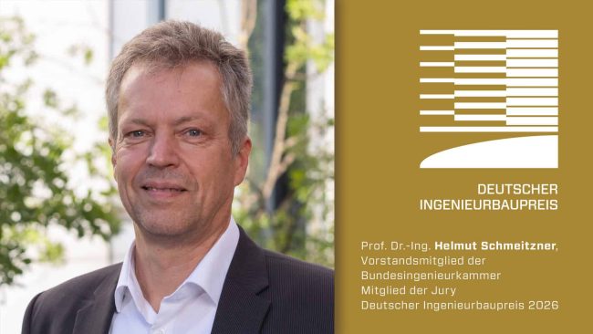 Prof. Dr.-Ing. Helmut Schmeitzner, Vorstandsmitglied der Bundesingenieurkammer, Jurymitglied des Deutschen Ingenieurbaupreises 2026 © BIngK