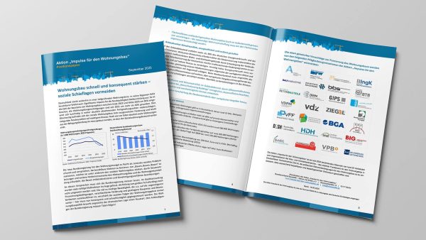 Positionspapier von 28 Verbänden: „Impulse für den Wohnungsbau“ © DIB
