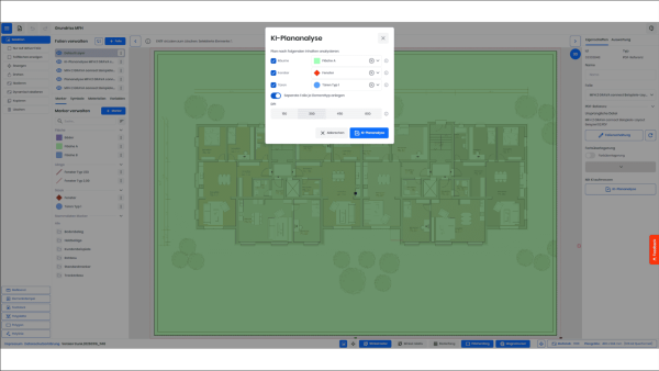 KI-basierte Plananalyse in GRAVA connect © SOFTTECH GmbH