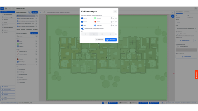 KI-basierte Plananalyse in GRAVA connect © SOFTTECH GmbH