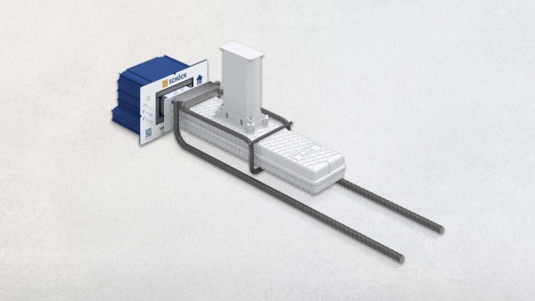 Mit Tronsole M erweitert der Bauzulieferer Schöck sein Trittschallschutzsystem für den nachträglichen Anschluss von Treppenpodesten an die Treppenhauswand. © Schöck Bauteile GmbH