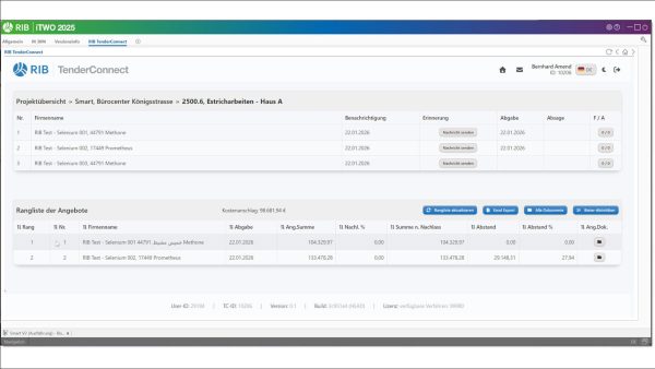 Mit dem webbasierten RIB TenderConnect bietet RIB erstmals einen vollkommen durchgängigen Vergabe- und Angebotsprozess mit RIB iTWO und eine Integration mit einem führenden Nachunternehmernetzwerk. © RIB Software GmbH