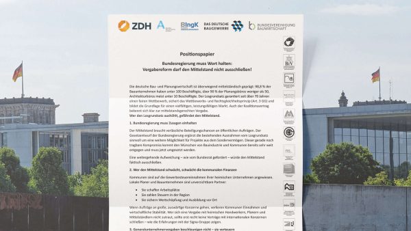 Positionspapier der Planungs- und Bauwirtschaft zur Vergabereform © DIB