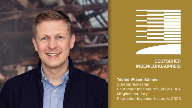 Tobias Wiesenkämper, Ripkens Wiesenkämper Beratende Ingenieure PartGmbB, Deutscher Ingenieurbaupreis Staatspreisträger 2024 und Jurymitglied 2026 © Virtua ethic