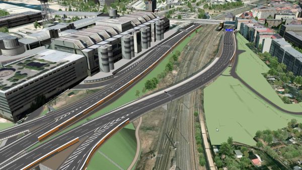 Visualisierung des Ersatzneubaus der Ringbahnbrücke, A100, Berlin © DEGES