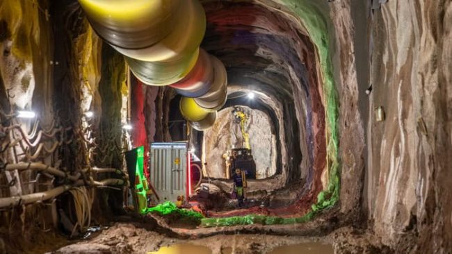 Der Zufahrtstollen ab dem Verzweigungsbauwerk in Richtung Kaverne © PORR