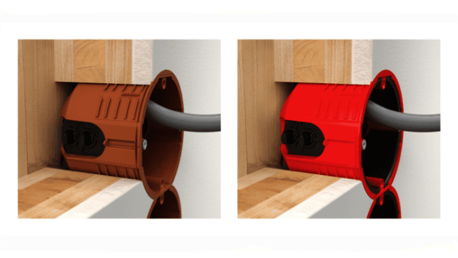 Neue Kaiser-Gerätedosen für den seriellen Massivholzbau – auch in brandschutzkonformer Ausführung © KAISER GmbH & Co. KG