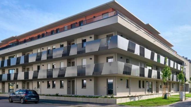 Genossenschaftlicher Wohnungsbau in Landshut mit Coriso-Mauerziegeln von Leipfinger-Bader © Rolf Sturm