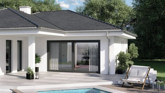 Moderne Wohnkonzepte können mit dem Hebe-Schiebetürsystem Schüco EasySlide – New Generation perfekt umgesetzt werden. © Schüco International KG