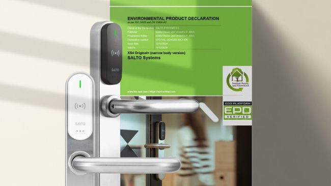 Die Verleihung des EPD für das XS4 Original+ ist Teil von Saltos umfassender Umweltstrategie