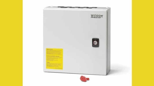 Die neue RWA-Zentrale mit sechs Ampere Ausgangsstrom von WindowMaster kombiniert die Funktionen Rauchabzug und tägliche Lüftung. © WindowMaster GmbH