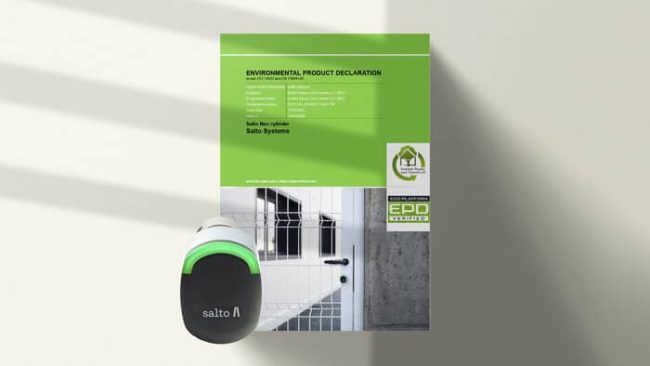 Die EPD bietet sowohl Unternehmen als auch Verbrauchern ein vertrauenswürdiges und standardisiertes Instrument zur Bewertung der Umweltauswirkungen der Salto Neo Zylinder. © Salto