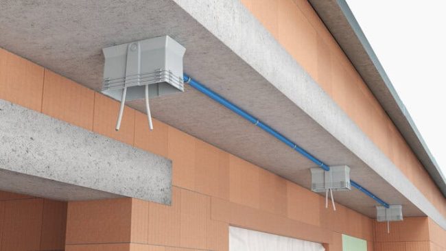 ThermoX Iso+ ist die optimale Lösung für die Installation von LED-Leuchten und Einbaugeräten in Außendecken mit Wärmedämmverbundsystem © KAISER GmbH & Co. KG